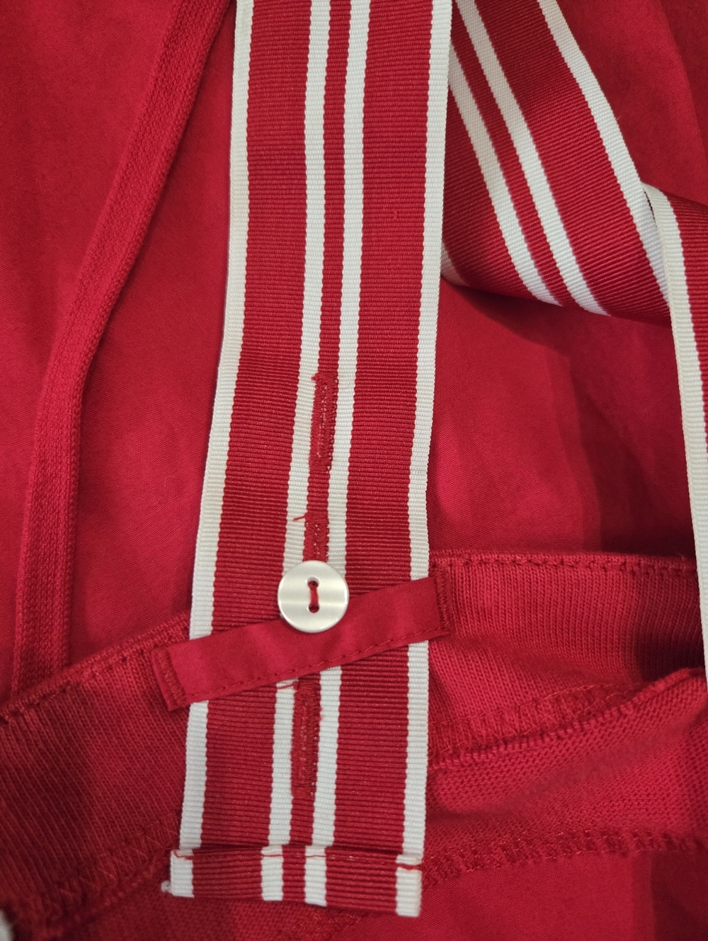 Red Mini Sundress with Striped Straps - Picture 4 of 8